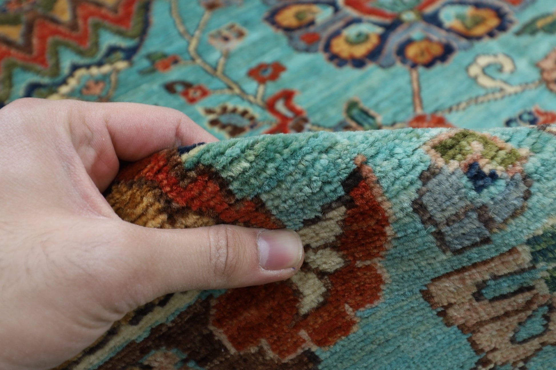 306 x 422 cm | Traditional Floral Area Rug Afghan Hand Knotted veg Dye Wool carpet - ART WOOL CARPET
