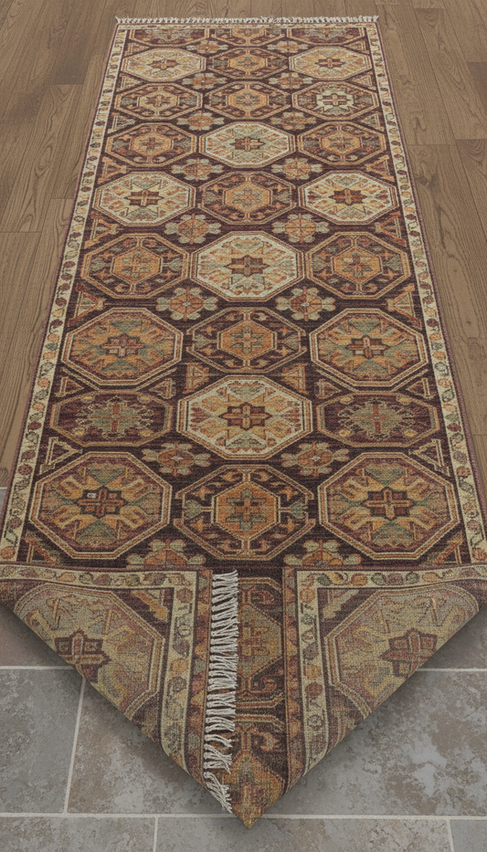 Midnight Heriz Geometric Runner