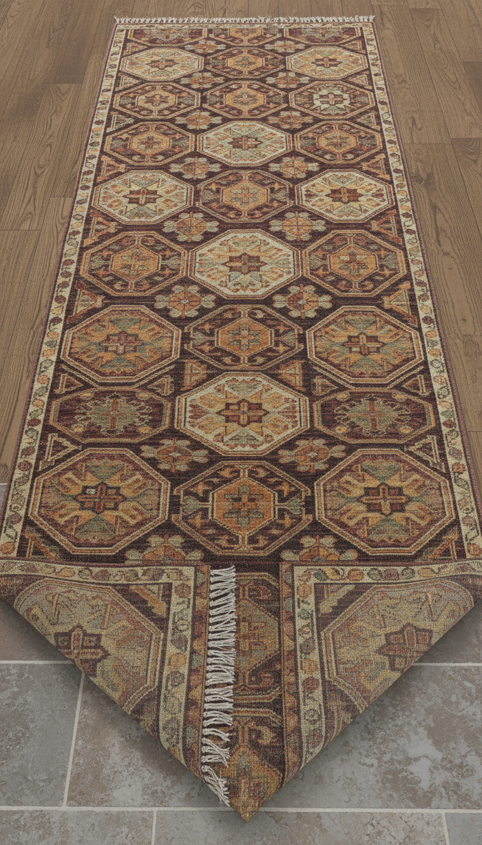 Midnight Heriz Geometric Runner