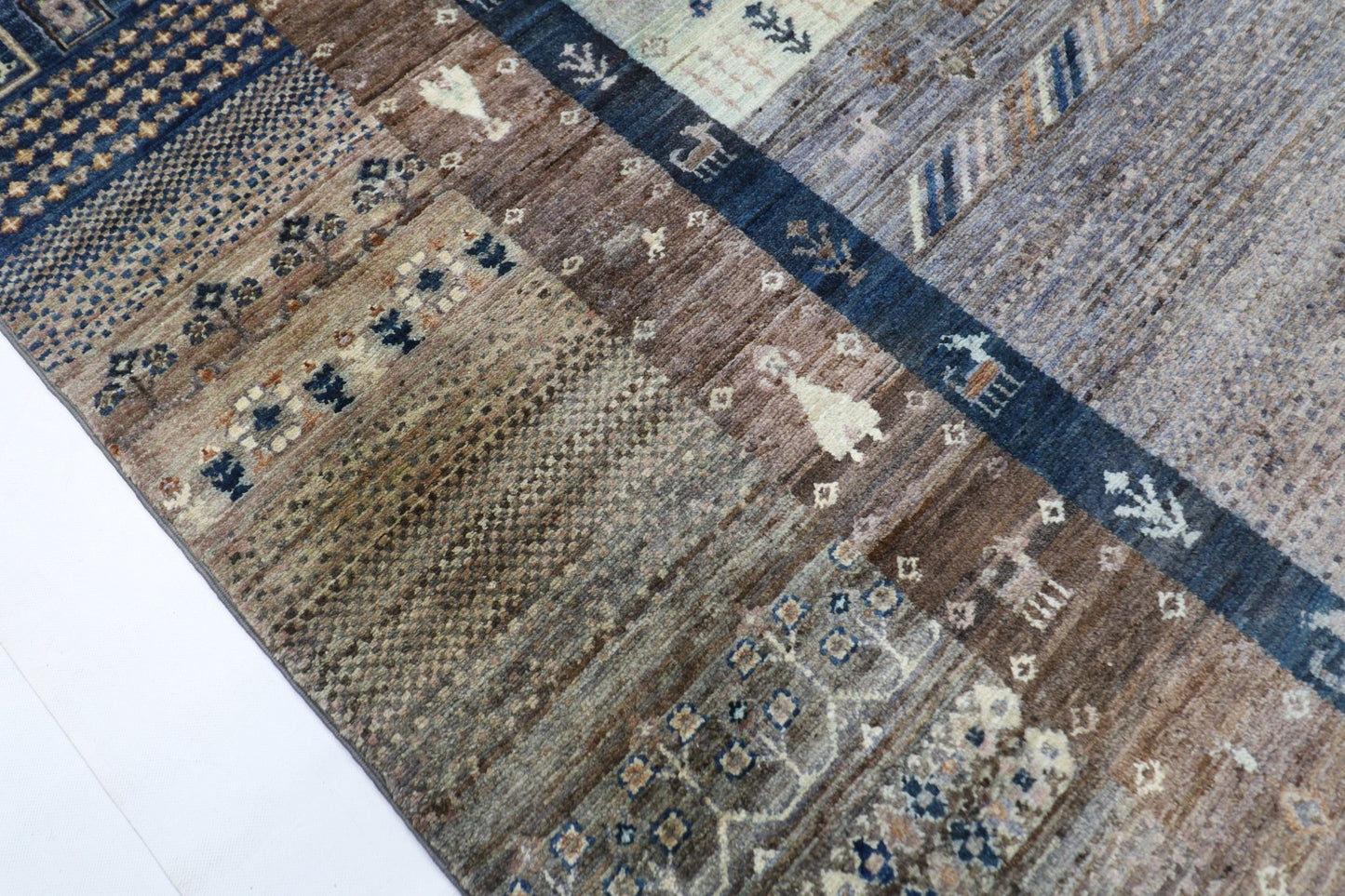 312 x 426 cm | Traditional Gabbeh Area Rug Afghan Hand Knotted veg Dye Wool carpet - ART WOOL CARPET