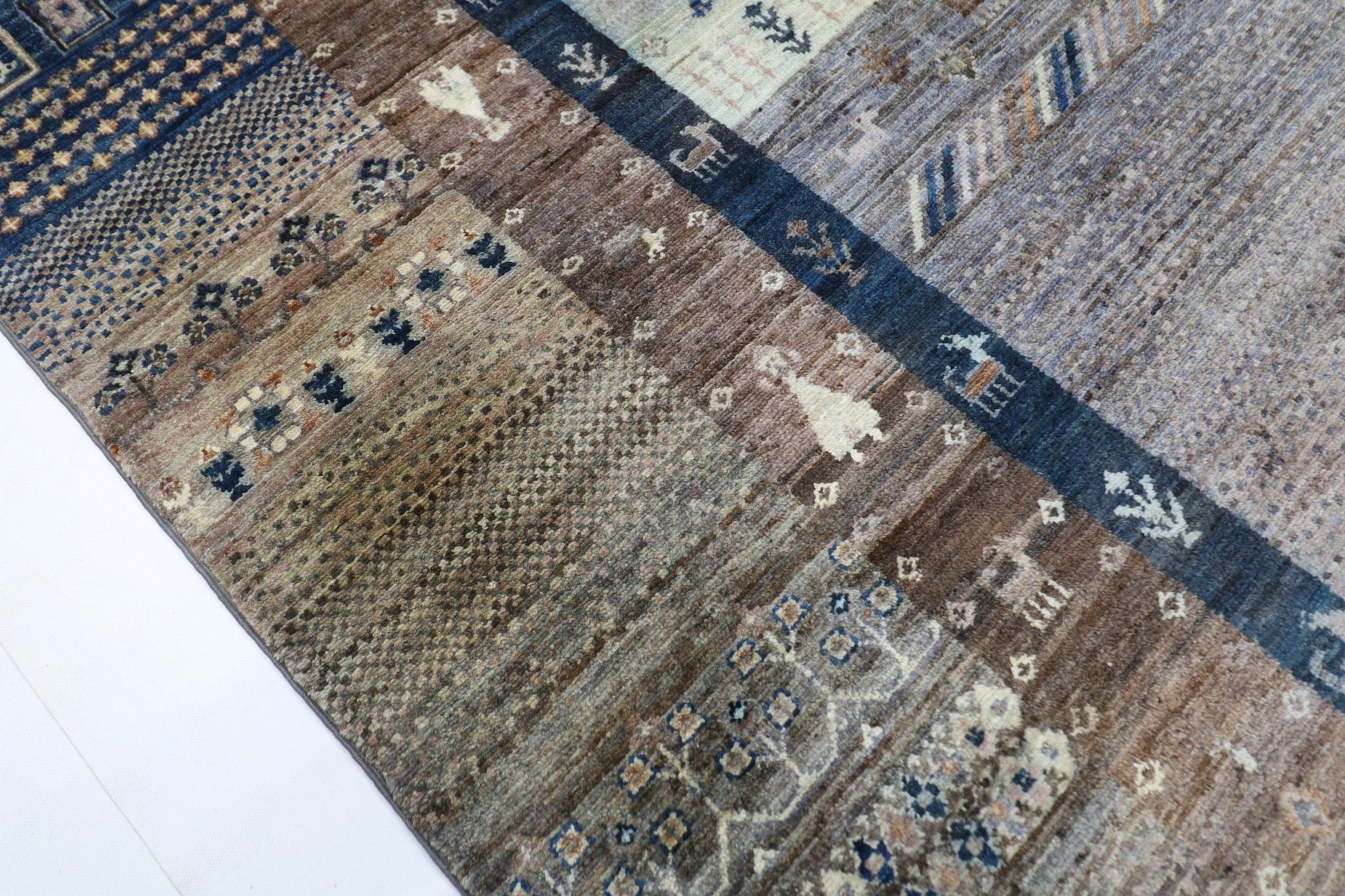 312 x 426 cm | Traditional Gabbeh Area Rug Afghan Hand Knotted veg Dye Wool carpet - ART WOOL CARPET