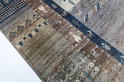 312 x 426 cm | Traditional Gabbeh Area Rug Afghan Hand Knotted veg Dye Wool carpet - ART WOOL CARPET