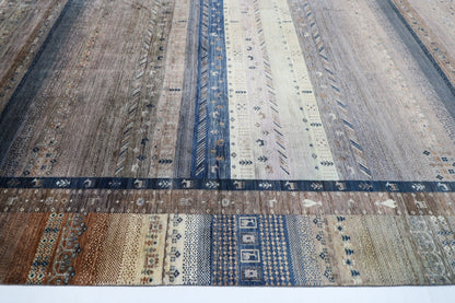 312 x 426 cm | Traditional Gabbeh Area Rug Afghan Hand Knotted veg Dye Wool carpet - ART WOOL CARPET