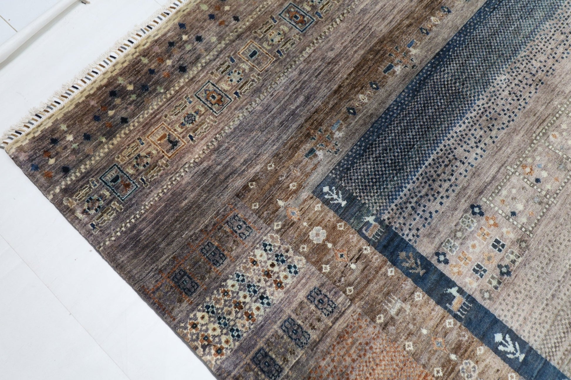 312 x 426 cm | Traditional Gabbeh Area Rug Afghan Hand Knotted veg Dye Wool carpet - ART WOOL CARPET