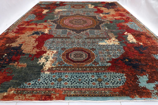 363 x 452 cm | Abstract Mamluk Afghan Tribal Hand Knotted Carpet