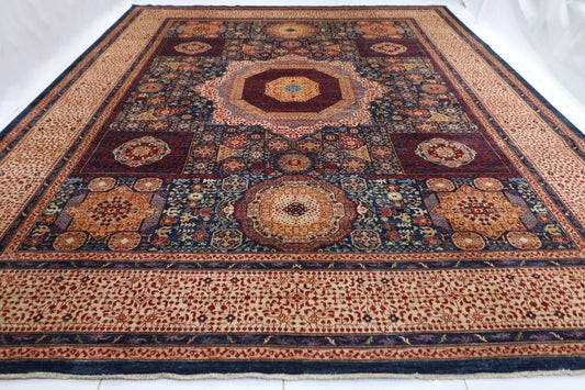 366 x 453 cm | Mamluk Afghan Tribal Hand Knotted Carpet