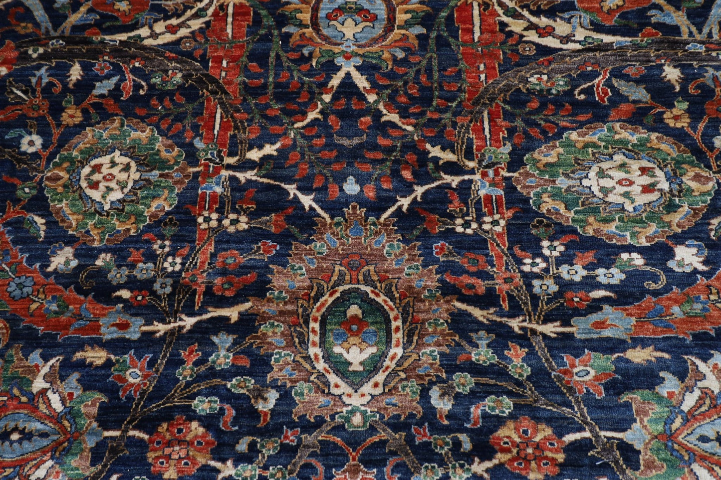 360 x 423 cm | Bidjar Blue Area Rug Afghan Hand Knotted veg Dye Wool carpet - ART WOOL CARPET
