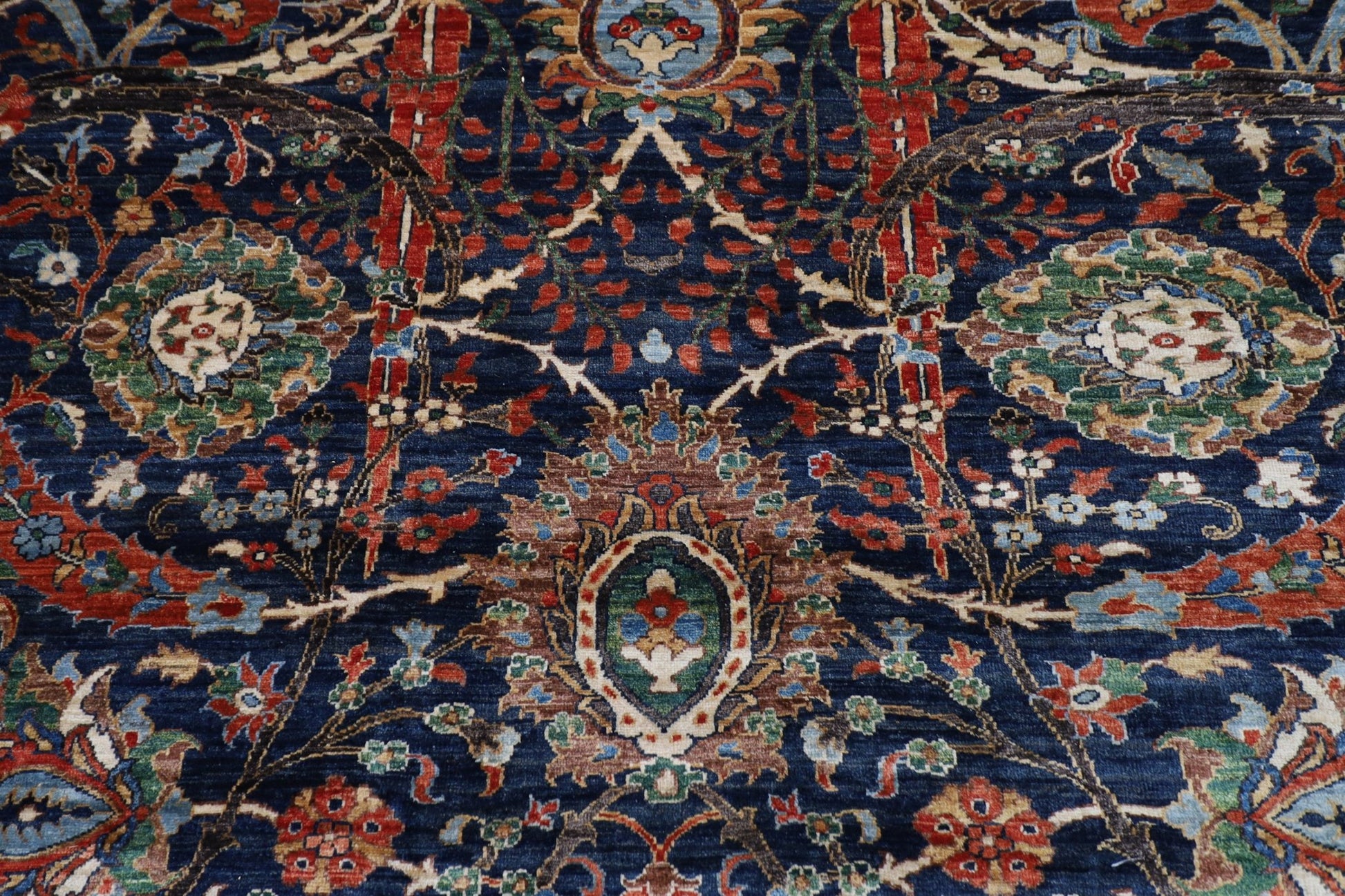 360 x 423 cm | Bidjar Blue Area Rug Afghan Hand Knotted veg Dye Wool carpet - ART WOOL CARPET