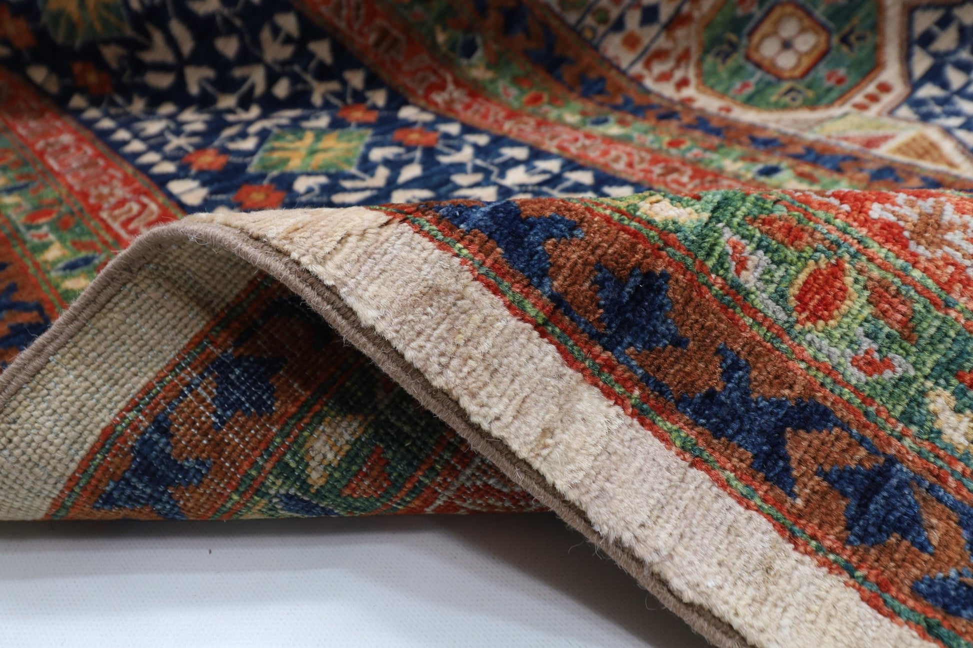 367 x 446 cm | Large Size Mamluk Area Rug Afghan Hand Knotted veg Dye Wool carpet - ART WOOL CARPET