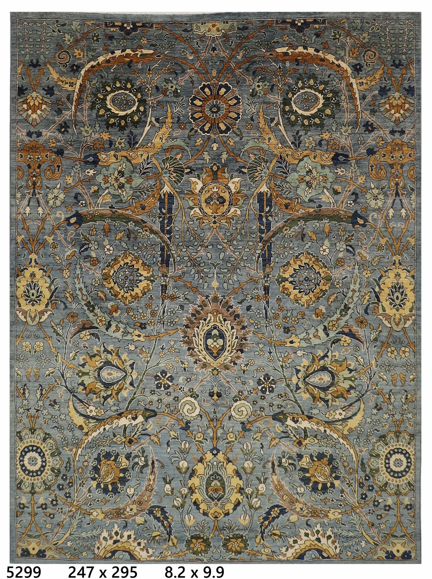 247 x 295 cm | Bidjar Gray Area Rug Afghan Hand Knotted Veg Dye Wool carpet