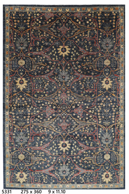275 x 360 cm | Oriental Bidjar Blue Area Rug Afghan Hand Knotted Veg Dye Wool carpet