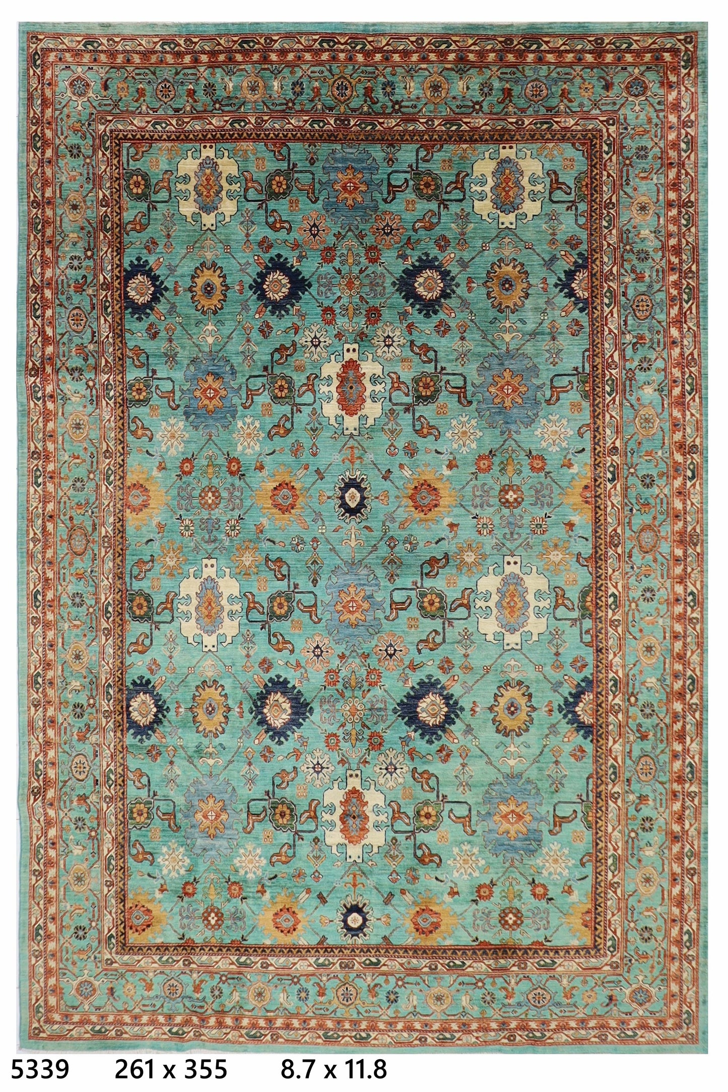 261 x 355 cm | Oriental Bidjar Area Rug Afghan Hand Knotted Veg Dye Wool carpet
