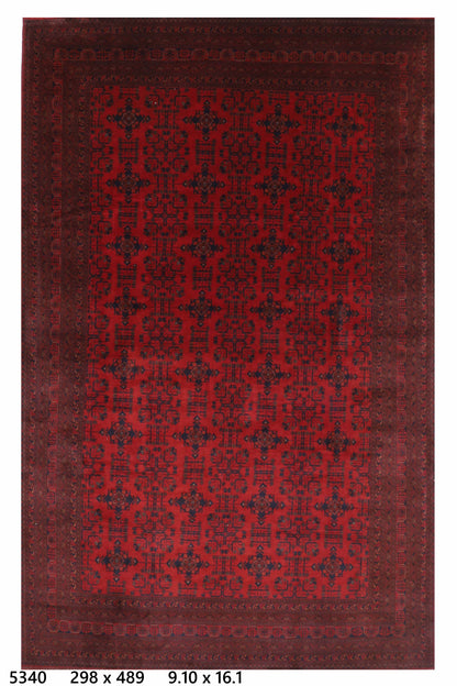 298 x 489 cm | Oriental Large Bokhara Area Rug Afghan Hand Knotted Wool carpet