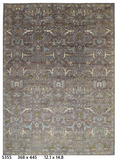 368 x 445 cm | Large Oriental Bidjar Area Rug Afghan Hand Knotted Veg Dye Wool carpet