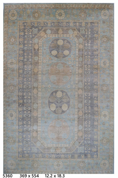 369 x 554 cm | Oriental Suzani Area Rug Afghan Hand Knotted Veg Dye Wool carpet