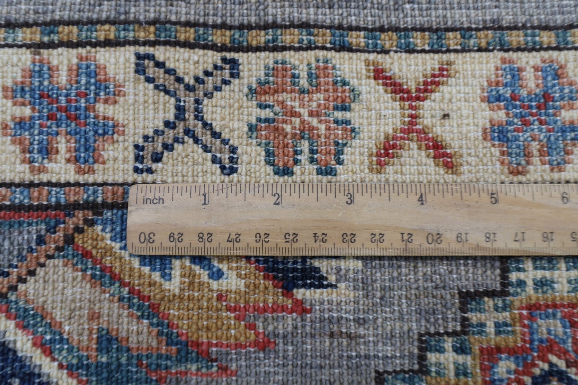 59 x 104 cm | Tribal Kazak gray Accent Rug Afghan Hand Knotted veg Dye Wool carpet - ART WOOL CARPET