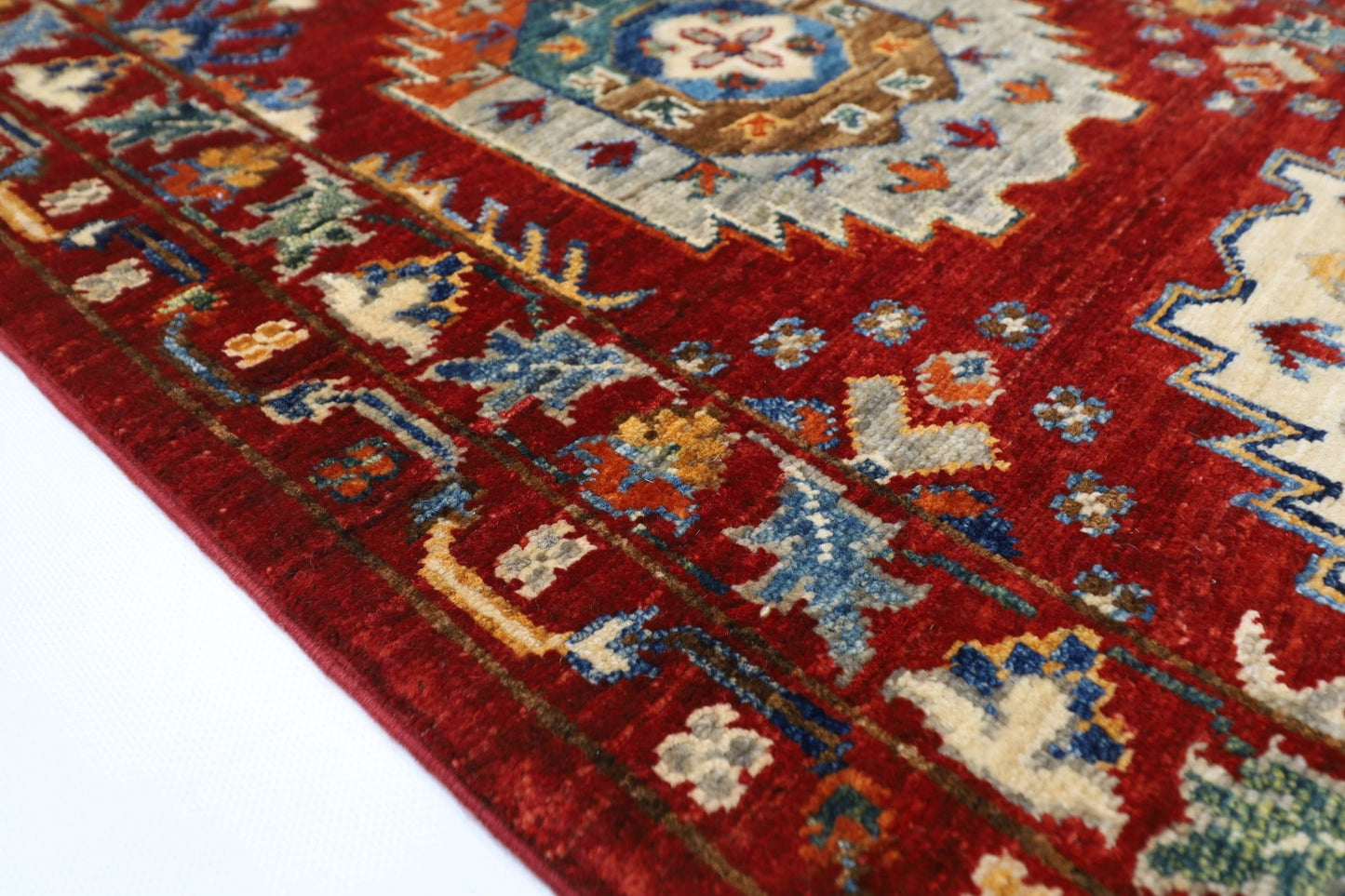 60 x 166 cm | Oriental Waziri Red Runner Rug Afghan Hand Knotted Veg Dye Wool carpet - ART WOOL CARPET