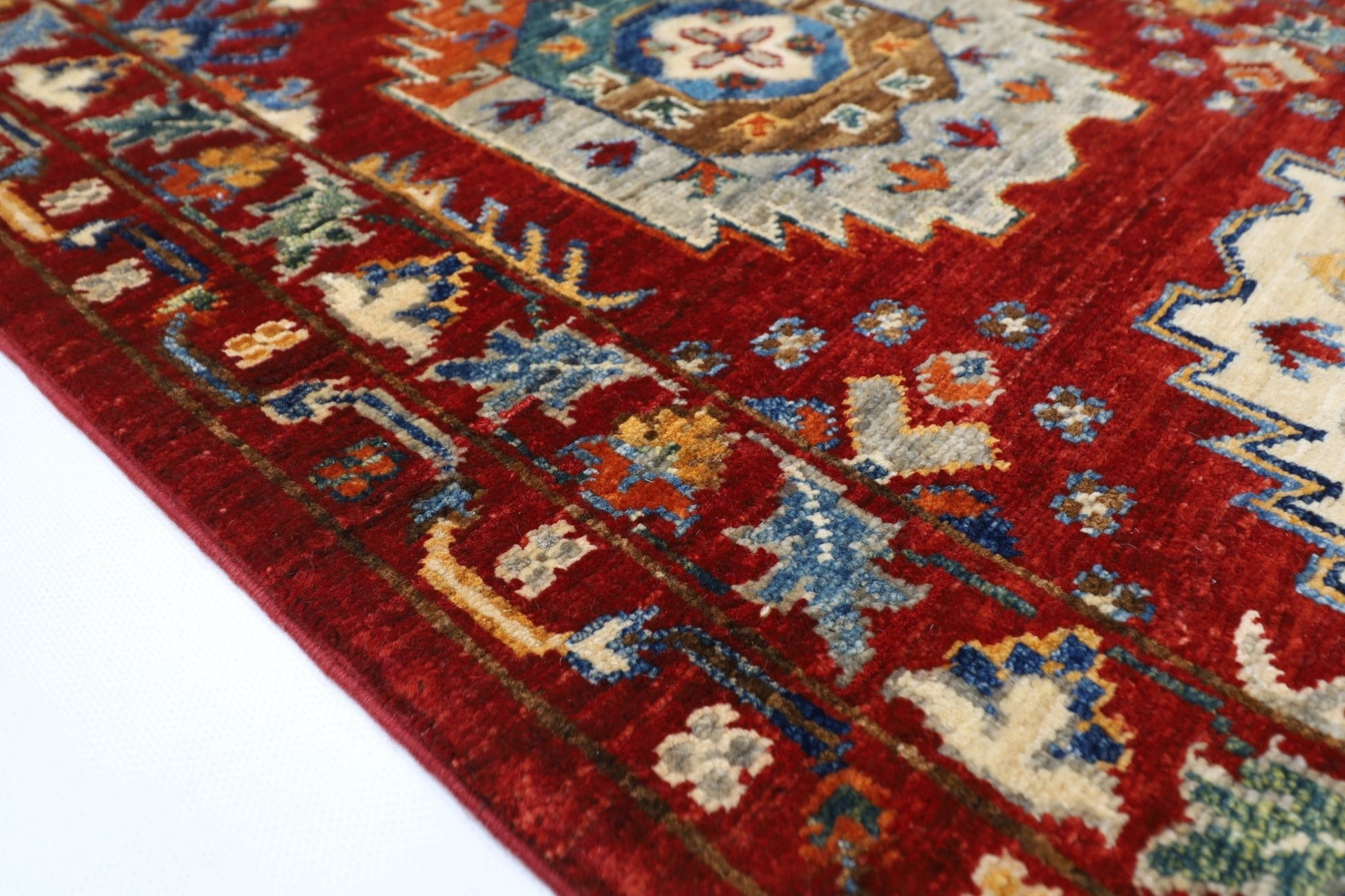 60 x 166 cm | Oriental Waziri Red Runner Rug Afghan Hand Knotted Veg Dye Wool carpet - ART WOOL CARPET