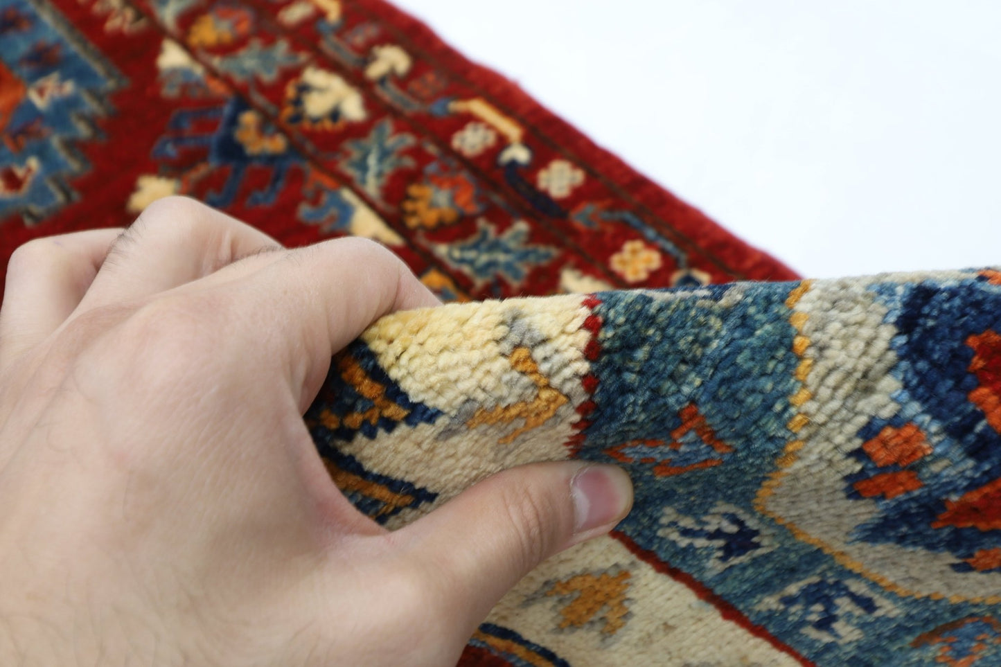 63 x 183 cm | Oriental Waziri Red Runner Rug Afghan Hand Knotted Veg Dye Wool carpet - ART WOOL CARPET