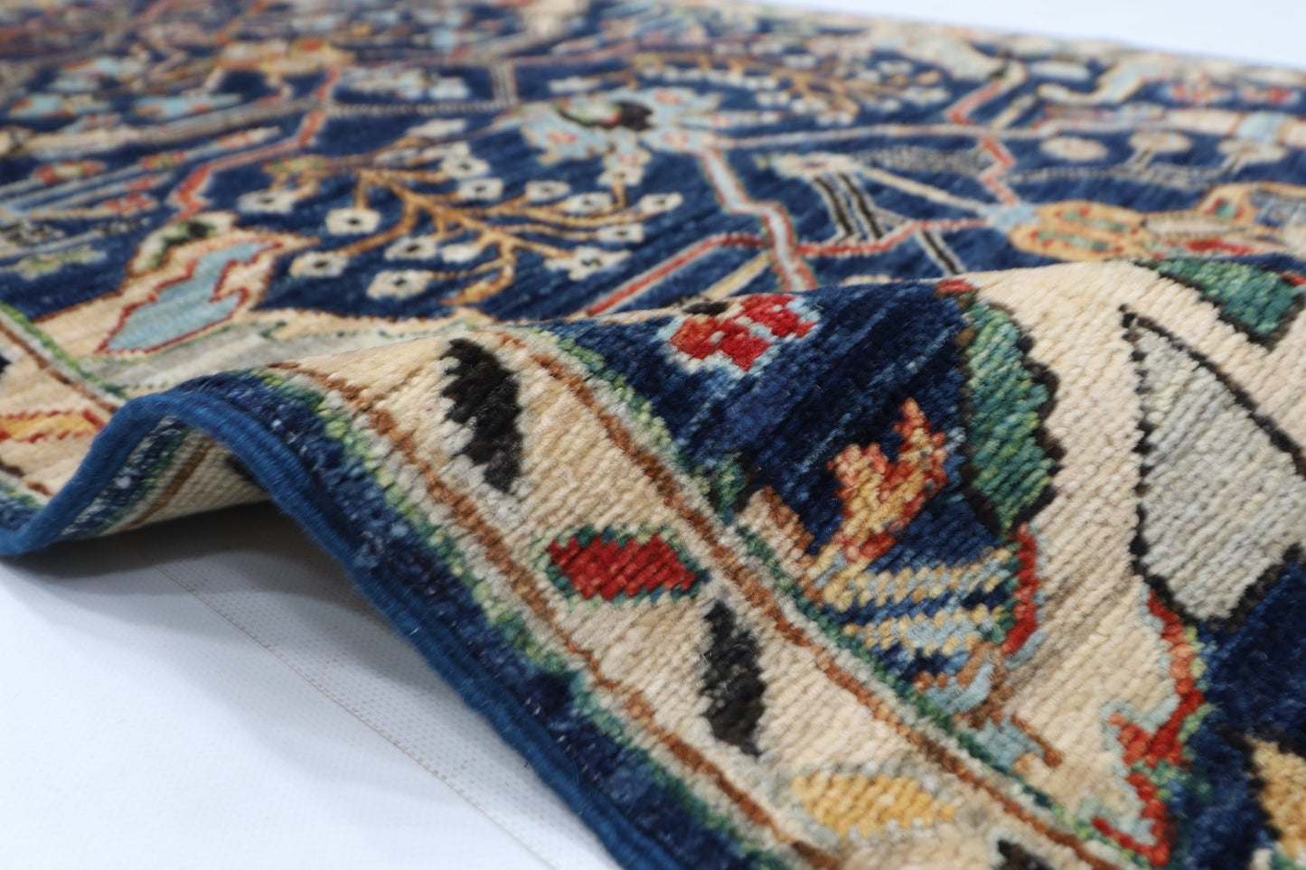 79 x 350 cm | Bidjar Blue Oriental Runner Rug Afghan Hand Knotted Veg Dye Wool carpet - ART WOOL CARPET