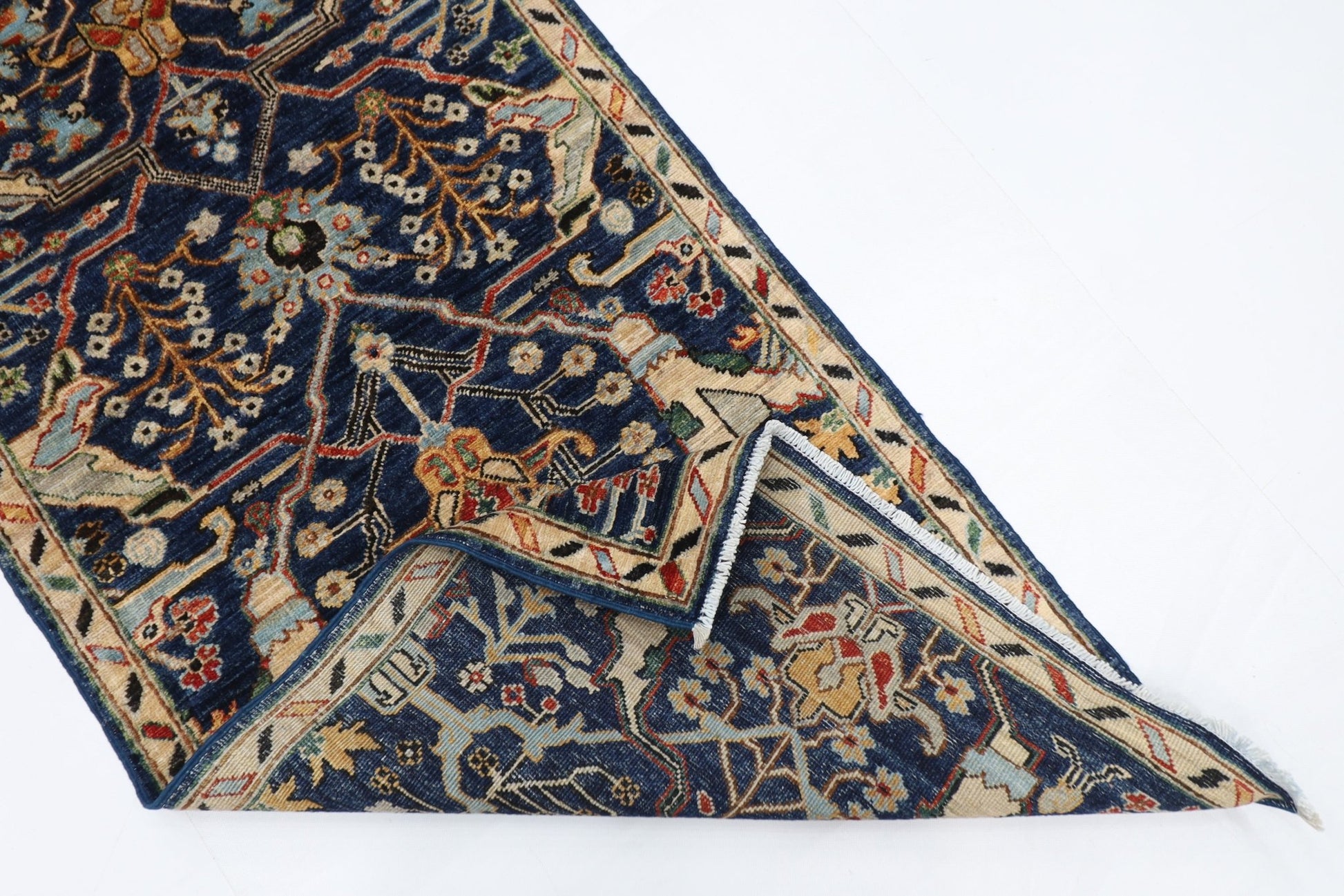 79 x 350 cm | Bidjar Blue Oriental Runner Rug Afghan Hand Knotted Veg Dye Wool carpet - ART WOOL CARPET