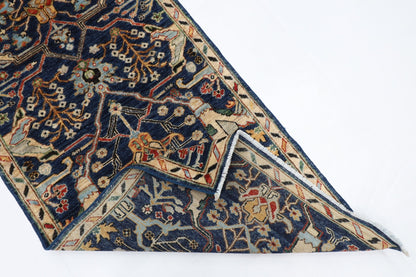 79 x 350 cm | Bidjar Blue Oriental Runner Rug Afghan Hand Knotted Veg Dye Wool carpet - ART WOOL CARPET