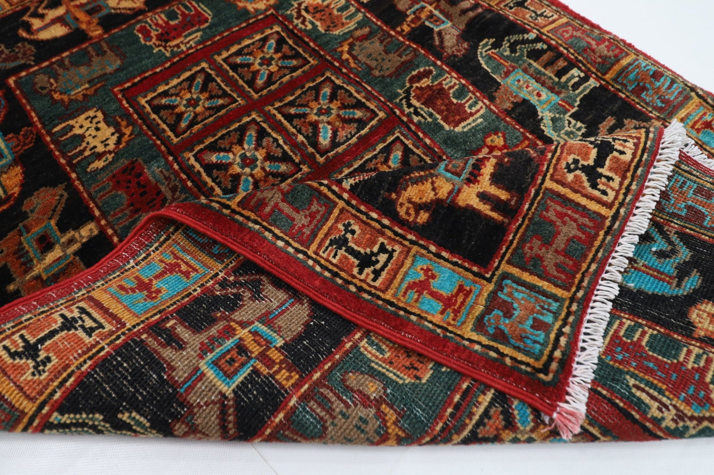 80 x 120 cm | Tribal Animal Area Rug Afghan Hand Knotted veg Dye Wool carpet - ART WOOL CARPET