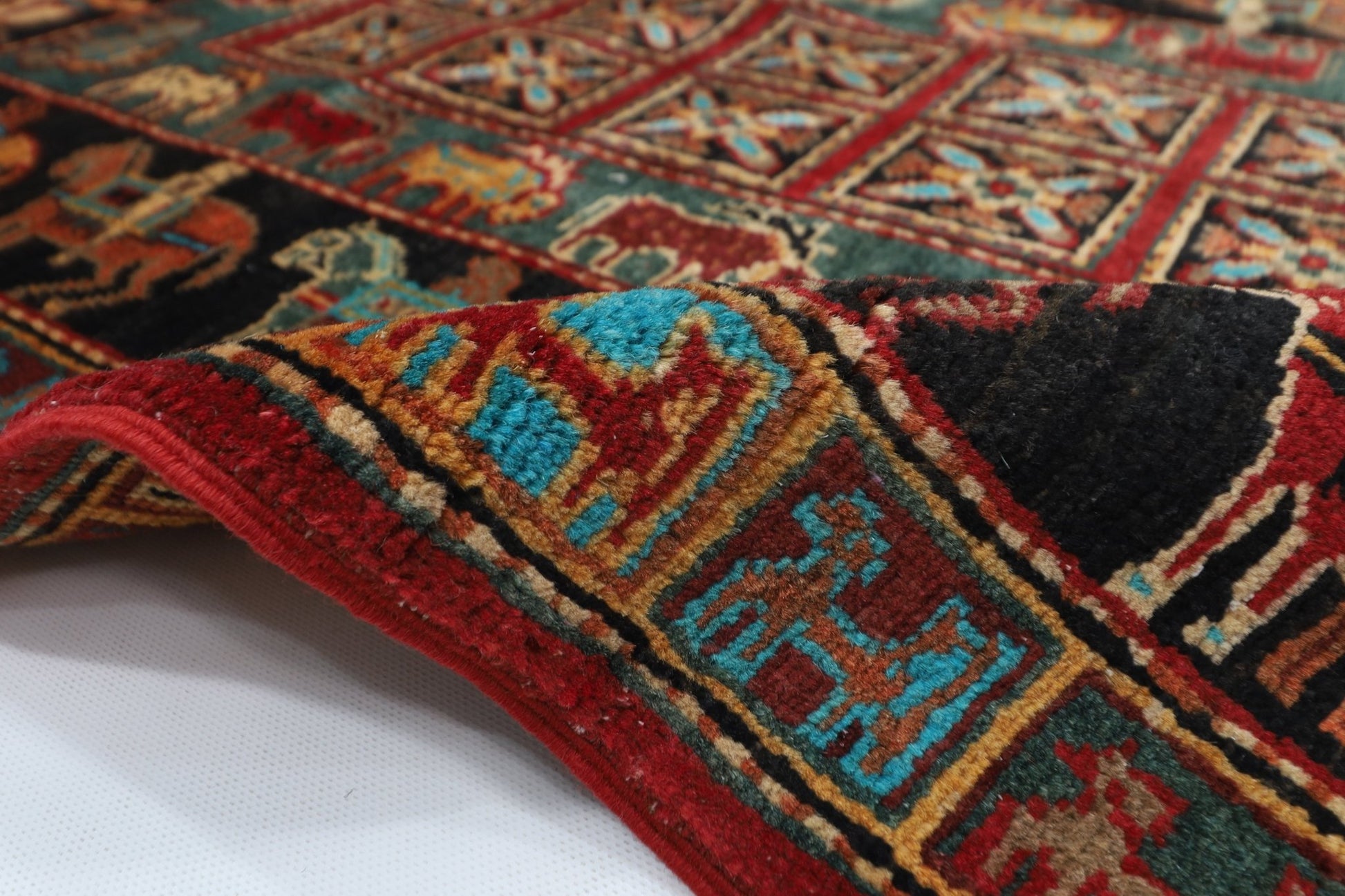 80 x 120 cm | Tribal Animal Area Rug Afghan Hand Knotted veg Dye Wool carpet - ART WOOL CARPET