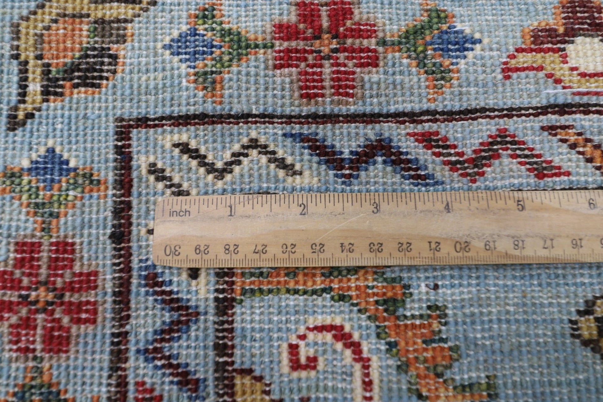 81 x 300 cm | Floral Gray Oriental Runner Rug Afghan Hand Knotted Veg Dye Wool carpet - ART WOOL CARPET