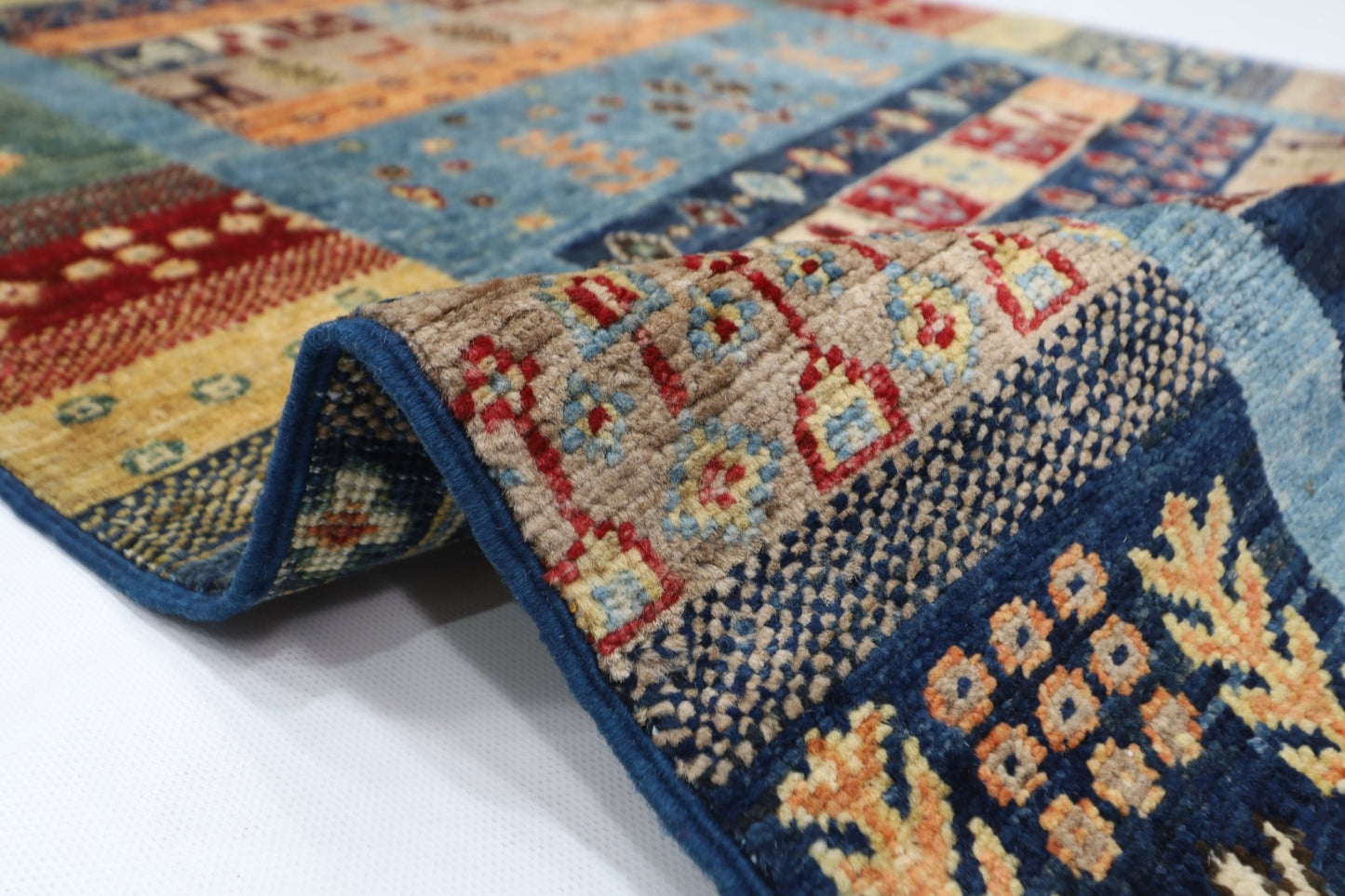 81x 392 cm | Gabbeh Oriental Runner Rug Afghan Hand Knotted Veg Dye Wool carpet - ART WOOL CARPET