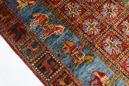 82 x 132 cm | Oriental Animal Area Rug Afghan Hand Knotted Veg Dye Wool carpet - ART WOOL CARPET