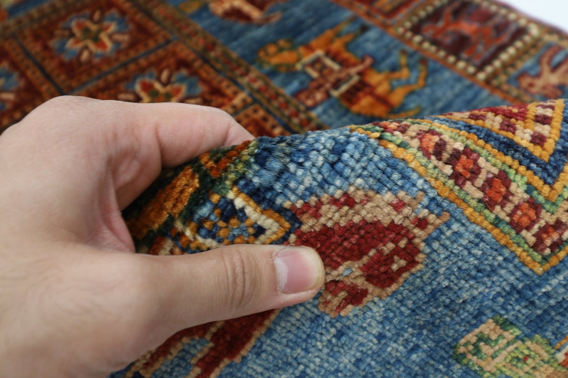82 x 132 cm | Oriental Animal Area Rug Afghan Hand Knotted Veg Dye Wool carpet - ART WOOL CARPET
