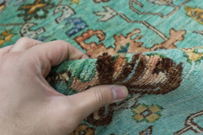 82 x 353 cm | Oriental Floral Runner Rug Afghan Hand Knotted Veg Dye Wool carpet - ART WOOL CARPET