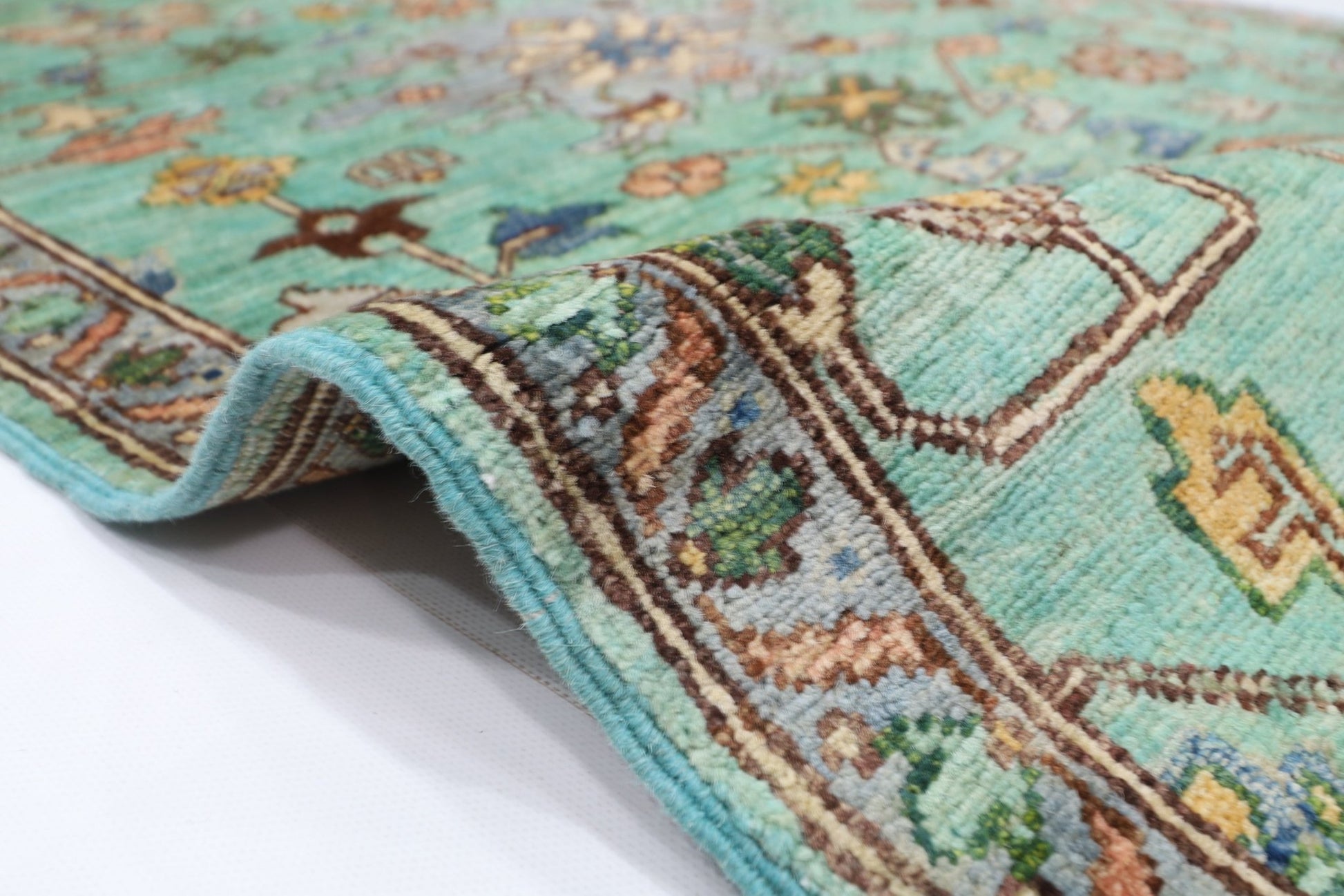 82 x 353 cm | Oriental Floral Runner Rug Afghan Hand Knotted Veg Dye Wool carpet - ART WOOL CARPET