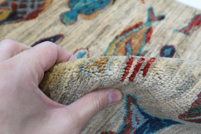 83 x 125 cm | Oriental Fish Accent Rug Afghan Hand Knotted Veg Dye Wool carpet - ART WOOL CARPET
