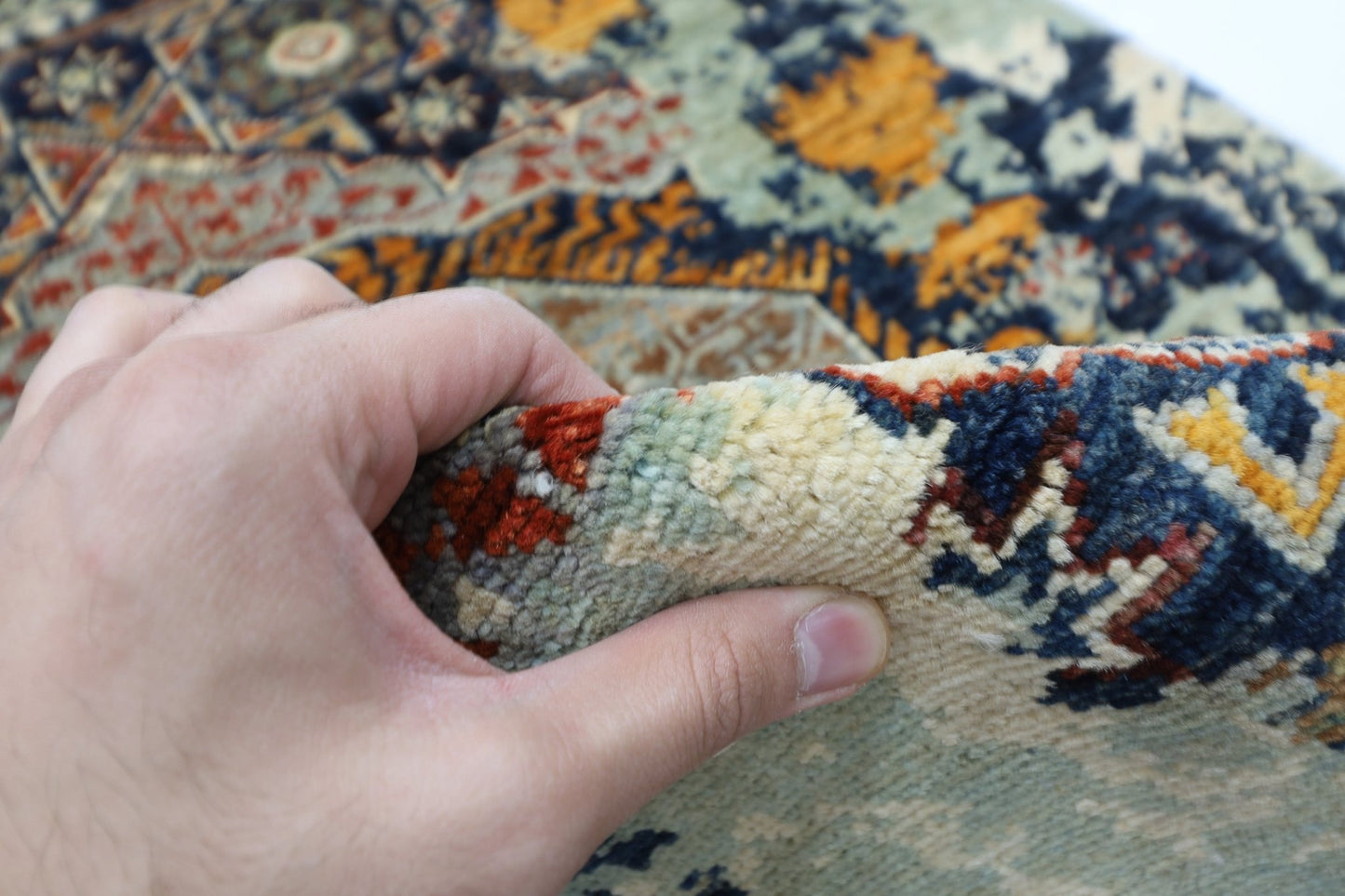 83 x 125 cm | Oriental Mamluk Abstract Rug Afghan Hand Knotted Veg Dye Wool carpet - ART WOOL CARPET