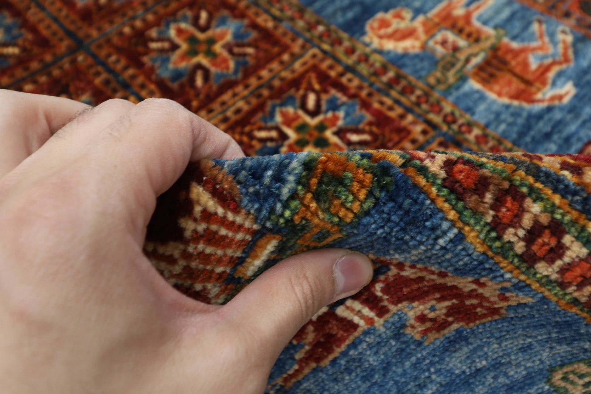 83 x 131 cm | Oriental Animal Accent Rug Afghan Hand Knotted Veg Dye Wool carpet - ART WOOL CARPET