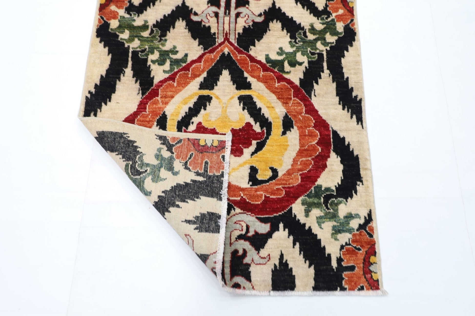 83 x 160 cm | Oriental Suzani Area Rug Afghan Hand Knotted Veg Dye Wool carpet - ART WOOL CARPET