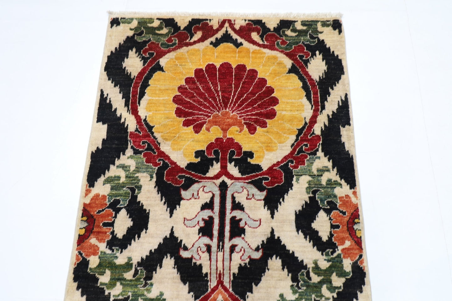 83 x 160 cm | Oriental Suzani Area Rug Afghan Hand Knotted Veg Dye Wool carpet - ART WOOL CARPET