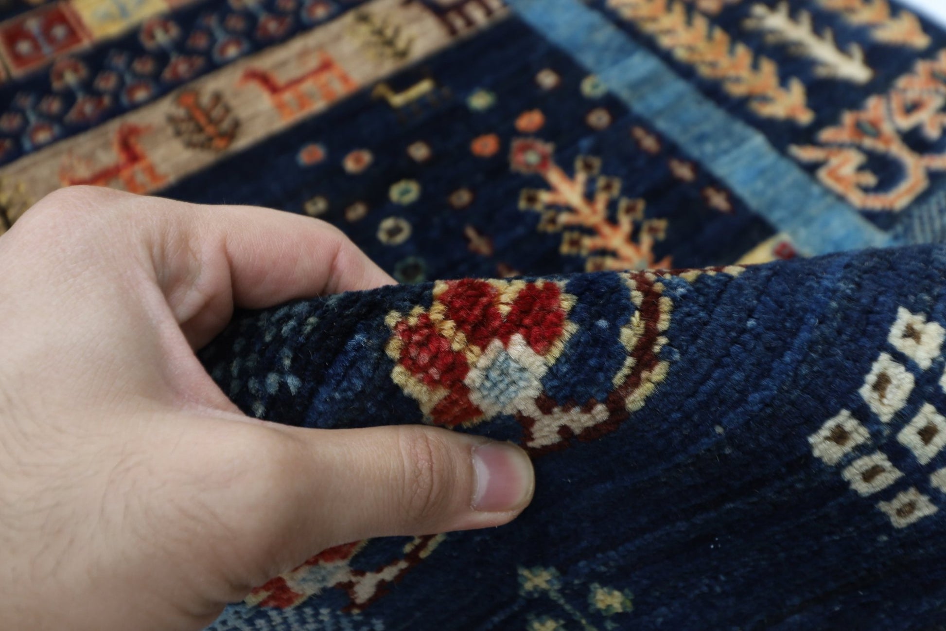 83 x 393 cm | Oriental Gabbeh Animal Runner Rug Afghan Hand Knotted Veg Dye Wool carpet - ART WOOL CARPET