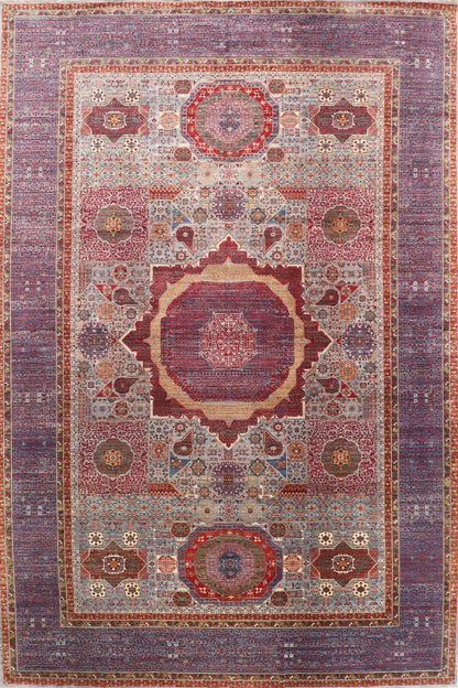364 x 542 cm | Gray Mamluk Large Size Area Rug Hand Knotted Carpet Living Room Rug