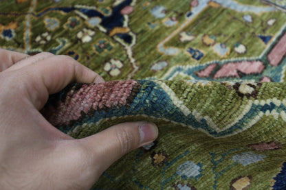 84 x 296 cm | Bidjar Green Oriental Runner Rug Afghan Hand Knotted Veg Dye Wool carpet - ART WOOL CARPET
