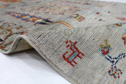85 x 306 cm | Tree of life Oriental Runner Rug Afghan Hand Knotted Veg Dye Wool carpet - ART WOOL CARPET