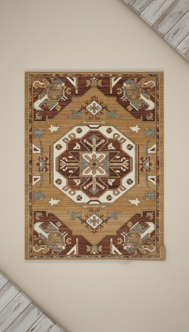 Antique Bronze Mamluk Design Carpet