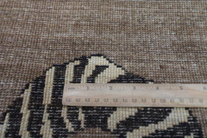 90 x 149 cm | Tiger brown Oriental Area Rug Afghan Hand Knotted Veg Dye Wool carpet - ART WOOL CARPET