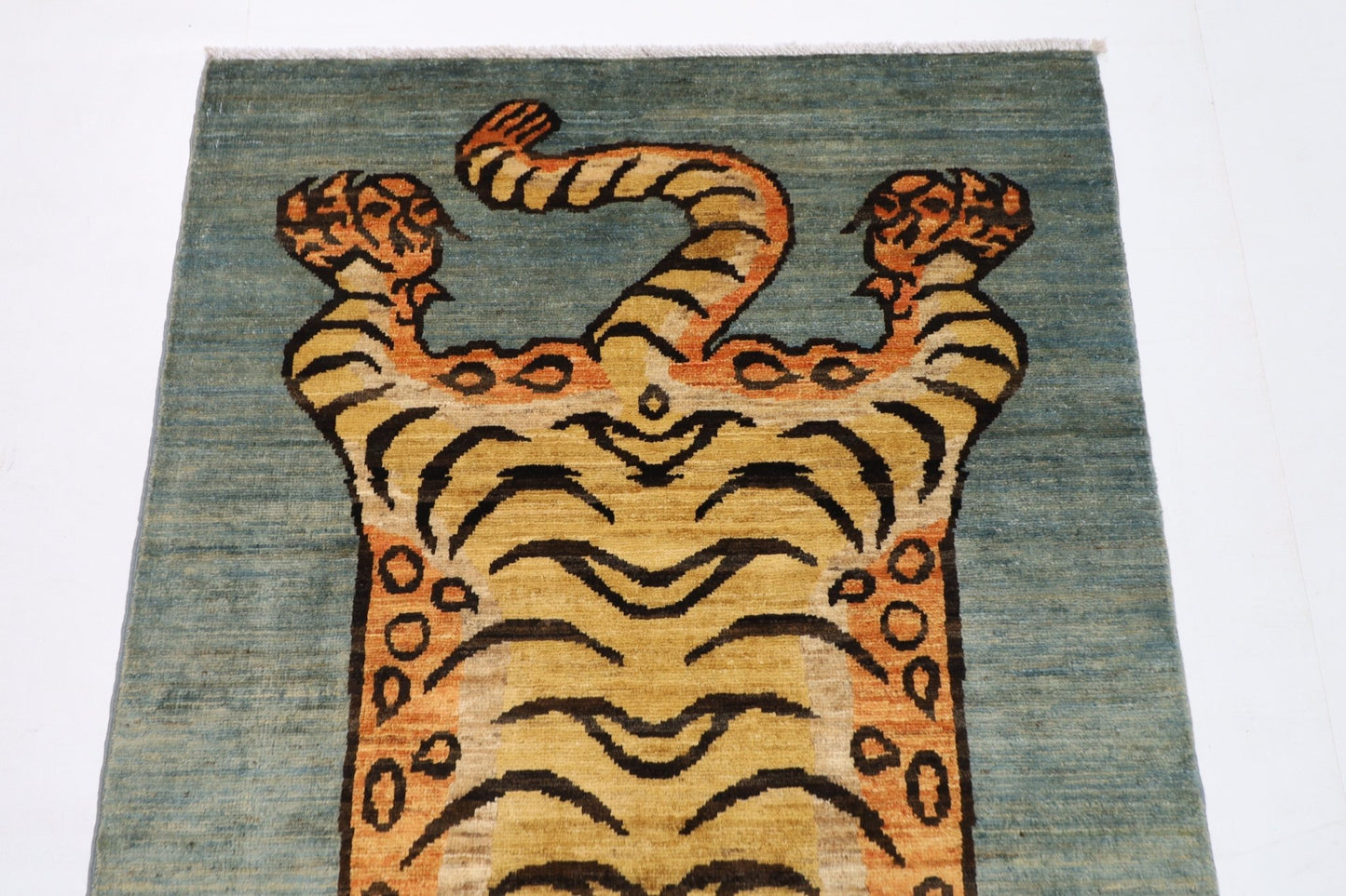 93 x 150 cm | Tribal Tiger Area Rug Afghan Hand Knotted veg Dye Wool carpet - ART WOOL CARPET