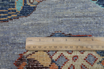 97 x 160 cm | Fish Gray Oriental Area Rug Afghan Hand Knotted Veg Dye Wool carpet - ART WOOL CARPET