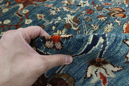 99 x 148 cm | Hunting Blue Oriental Area Rug Afghan Hand Knotted Veg Dye Wool carpet - ART WOOL CARPET