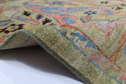 246 x 308 cm | Green Kawros Area Rug Afghan Hand Knotted Veg Dye Wool carpet