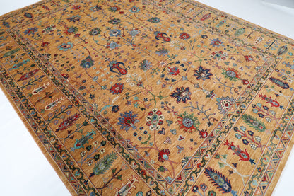 274 x 363 cm | Floral Area Rug Afghan Hand Knotted Veg Dye Wool carpet
